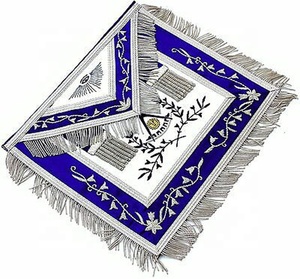 Tablier de maître maçon brodé à la main Décoration perlée magnétique de haute qualité Tissu Regalia pour maîtres maçons - Product Image 5