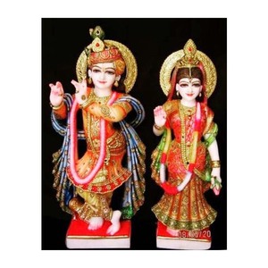 Sculptures de prière indienne en marbre blanc, 15 cm, déesse, Radha Krishna, vraie Sculpture, vente en gros - Product Image 1
