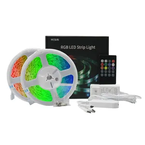 Super quality color box addressable led strip 5050 rgb strip light kit with remote controller and adapter