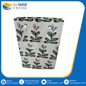 Sac en papier indien à motifs, 14x11 "x 4 imprimé, avec poignée, longueur à la main, 200gsm, 50 unités - Product Image 3
