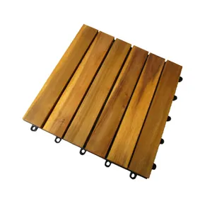 Современный дизайн, напольная деревянная плитка из акации, 6 планок, соединяющиеся 300x300x24 мм