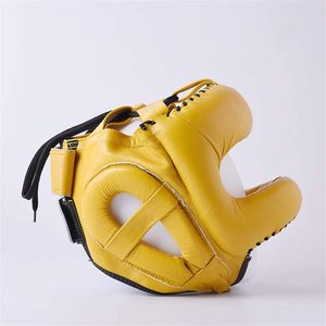 Protector de cabeza de cuero para boxeo para niños y adultos, casco de protección para la cabeza de boxeo, muay thai, precio al por mayor de fábrica - Product Image 5