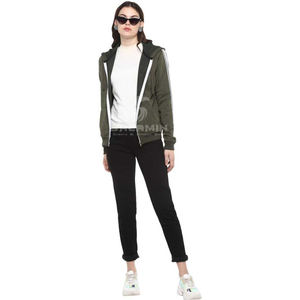 Sudaderas con Capucha de Forro Polar para Mujer, al por Mayor, OEM, de Alta Calidad, Estilo Urbano de Invierno, Oversize, con Cremallera Completa y Logotipo Personalizado en la Parte Delantera - Product Image 3