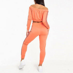 Las mujeres traje de Color naranja, cremallera, bolsillo lateral traje de pista para la venta - Product Image 2