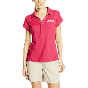 New Private Logo Printed <b>Women</b> <b>Pink</b> Custom Polo T Shirts With Cotton Blank <b>Shorts</b> - Product Image 6