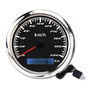 3-1/3" 85 mm 0~200 km/h waterproof boat for marine KMH black face yacht GPS Speedometer