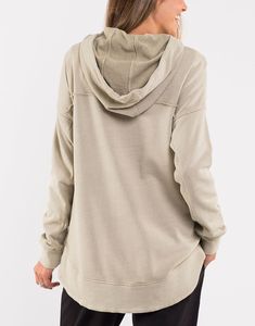 Sudadera de cuello alto con logotipo personalizado para mujer, suéter informal gris con media cremallera - Product Image 4