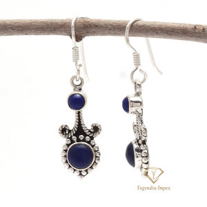 Boucles d'oreilles Boho faites à la main en argent Sterling 925 Lapis Lazuli naturel pierre précieuse bijoux Boho à la mode pour les mariages fêtes grand cadeau - Product Image 2