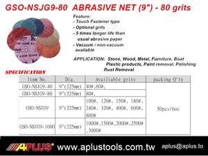 Abrasivo de red APLUS de 9 \ "(225mm) de malla táctil de 9 \" (mm), granos personalizables, vida útil 5X más larga que el papel habitual, soporte OEM - Product Image 3