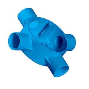 Boîte de jonction à quatre voies en PVC, de couleur bleue, livraison gratuite - Product Image 1