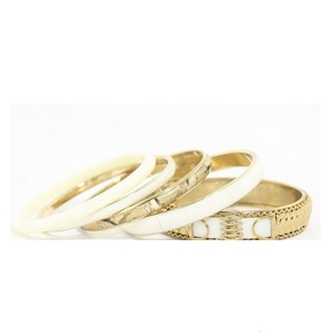 Conjunto de pulseras de moda con cuentas geométricas de estilo indio para mujeres y niños, brazaletes de latón con joyería acrílica de resina - Product Image 1