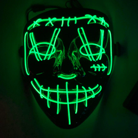 Masque d'Halloween, masque Adan, masque de tête en silicone réaliste pour Halloween, masque lumineux d'Halloween