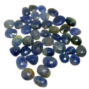 Piedra preciosa Natural de zafiro azul para fabricación de joyas, piedra preciosa de corte de rosa, tallada y suelta, tamaño libre de 8-11mm, precio al por mayor - Product Image 4