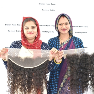 Extensions de Cheveux Humains Indiens Brésiliens Frontaux Bouclés Frontaux 100% Purs Bruts Non Transformés 100% Vente en Gros de Qualité à Vendre par Exportation - Product Image 1