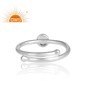 Bague en argent fin Sterling 925 pour filles, anneau de mode en cristal naturel, pierre précieuse, forme ronde, fournitures de bijoux brillantes, vente en gros - Product Image 4