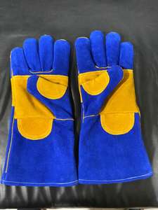 Gants en cuir de vachette XL vente en gros anti-chaleur anti-dérapant caractéristiques travail de soudage équipement de travail de protection coton isolation thermique - Product Image 3