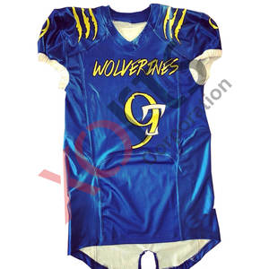 Uniforme de Football américain, maillot brodé, pantalon gris, rembourré - Product Image 3