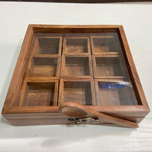 Wooden Rack Box square spice box kitchen