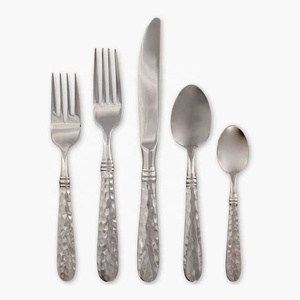 Three Leaf End Handle Amazing <b>Cutlery</b> Set Royal Stainless Steel Silver Polished <b>Cutlery</b> Buffet Warmer for Back to School - Product Image 3