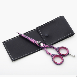Ciseaux de coiffure professionnels en acier inoxydable avec revêtement en titane arc-en-ciel, 5,5 pouces, avec étui en cuir PU, ciseaux de barbier durables - Product Image 2
