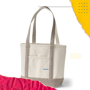 Sacs fourre-tout élégants en coton écologique, imprimés à la main, de qualité supérieure, réutilisables/durables, avec logo personnalisé pour le déjeuner. - Product Image 3