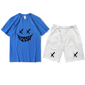 Conjunto de camiseta y pantalón corto de dos piezas para hombre y mujer, traje de algodón 100% personalizado, pantalones cortos para el sudor, unisex, alta calidad, precio barato - Product Image 5
