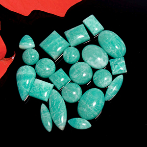 Cabochons ovales en pierre précieuse naturelle, boucles d'oreilles en amazonite brute, gros pierre précieuse - Product Image 5