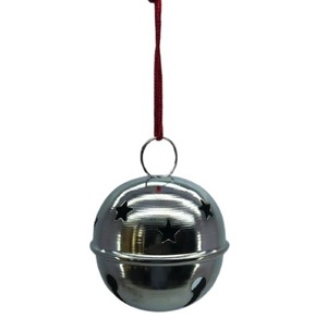 Nickel étoile ronde métal JINGLE clochette fer noël pendentif ornement meilleure vente boule de noël décoration de la maison décoration d'arbre - Product Image 4