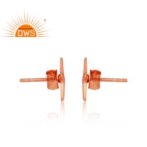 Boucles d'oreilles clous étoile de mer en argent 925 plaqué or rose faites à la main, bijoux de créateur, fabricant de bijoux sur mesure - Product Image 4