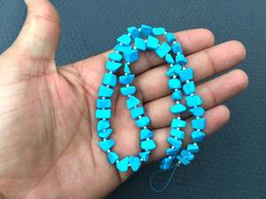 Pierres précieuses turquoises bleues authentiques, 55 pièces de forme inégale, polies, rugueuses, fabrication de bijoux, non traités, vente en gros - Product Image 4