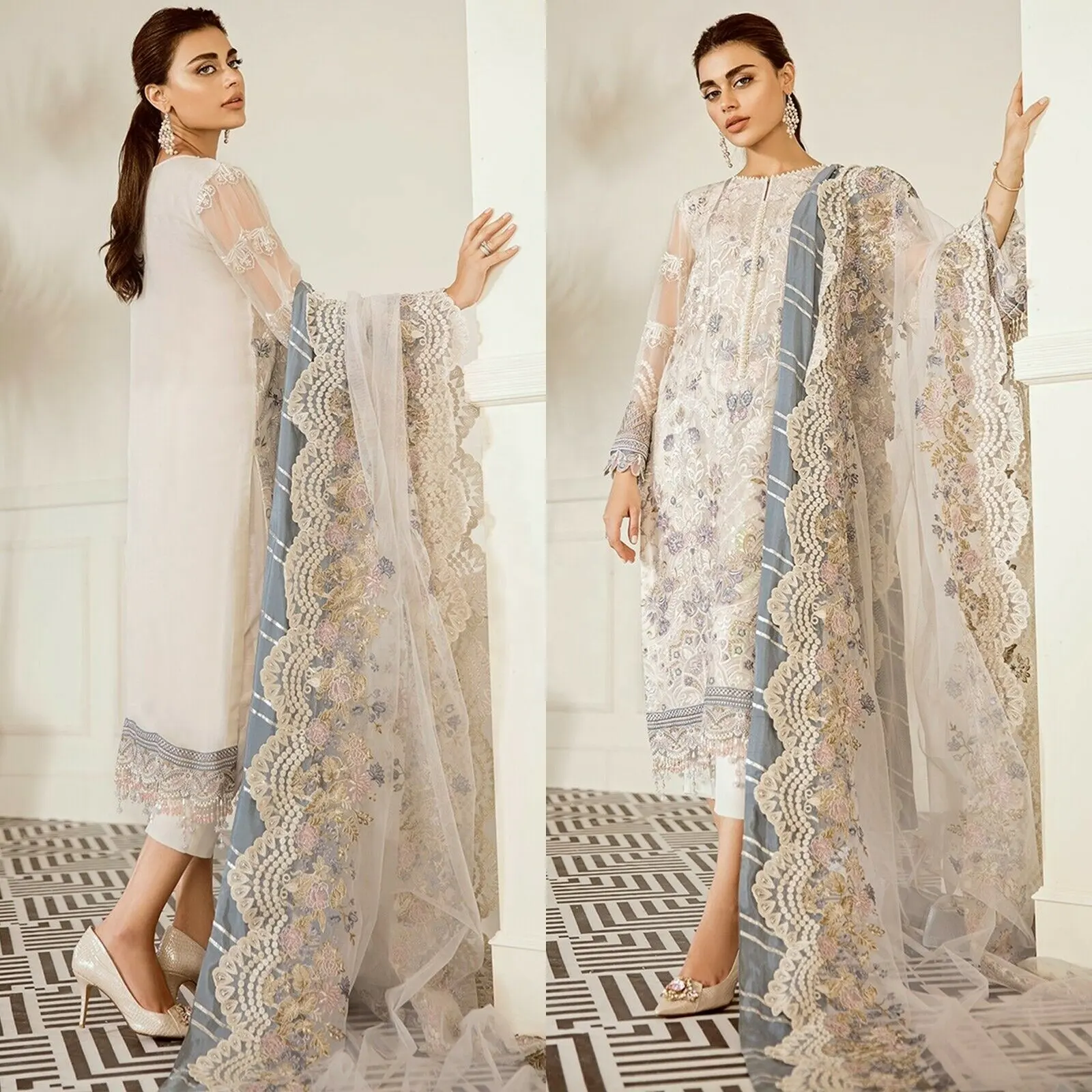 Salwar Kameez Chiffon Suit Pakistani Designer Dress Wedding Cloth Eid Collection Selling Dress 2022