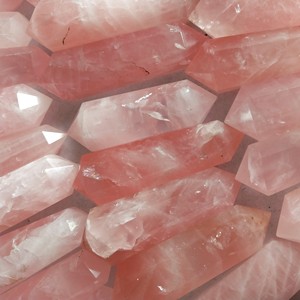 Natural Rose Quartz Charms Double Point Crystals Pyramids Tourmaline Coasters | Loose <b>Healing</b> Gemstones Wholesale Guangzhou - Product Image 4