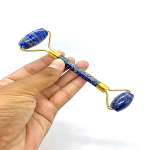 Top Selling Lapis Lazuli Massage Roller Beautiful Super Quality Natural <b>Crystal</b> Gemstone Carved with Love Engraving Style - Product Image 1