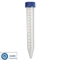 Tube à centrifuger en polypropylène transparent de laboratoire avec fond conique et bouchon à vis 15ml/50ml 15000xG Marque AARK