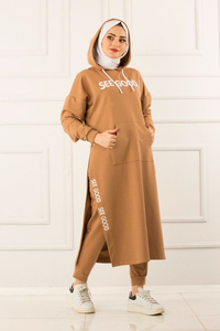 Nouvelle saison femmes 2 pièces survêtement ensemble vêtements islamiques Abaya caftan musulman islamique mode turc qualité - Product Image 3