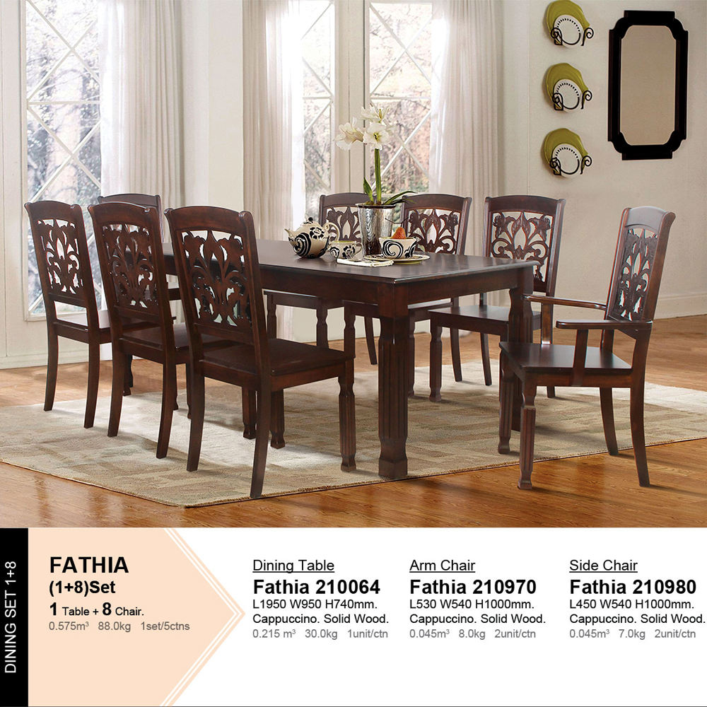 READY STOCK Dining Table and Chair JPS 210064 Modern Rubber Wood High  Durability Furniture Design Malaysia