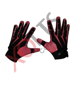 Guantes de Fútbol Americano para Receptor, Acolchados, Negros, con Cierre de Velcro Impermeable y Antideslizante para Deportes al Aire Libre - Product Image 4