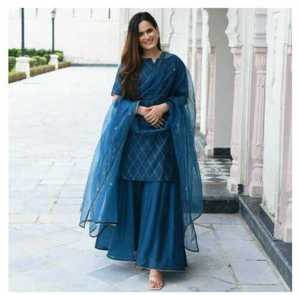 2021 Venta caliente pakistaní indio bordado Shalwar Kameez vestido listo viscosa seda rayón red Material - Product Image 5