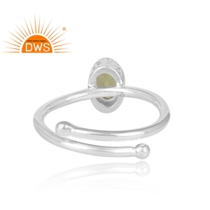 ธรรมชาติ Peridot พลอย925เครื่องประดับเงินสเตอร์ลิงปรับวงแหวนผู้ผลิตเครื่องประดับ - Product Image 4