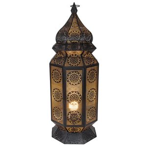 New Handmade Oriental <b>Moroccan</b> Decorative Black and Gold <b>Moroccan</b> Style <b>Lantern</b> Floor Lamp - Product Image 1