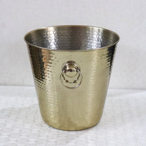 Manijas de perilla martillada de acero inoxidable Chapado en latón para enfriadores de vino y enfriadores de champán Cubo de hielo Fabricante y proveedor de metal - Product Image 2