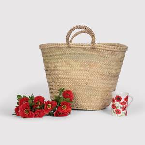 Panier de marché marocain authentique, fait main avec soin, simple et polyvalent pour le quotidien, style panier français, SOLDES - Product Image 1