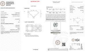 Asscher-diamante tallado en laboratorio, Color G, VS2, claridad IGI, suelto, hecho a mano, 4 CT - Product Image 2