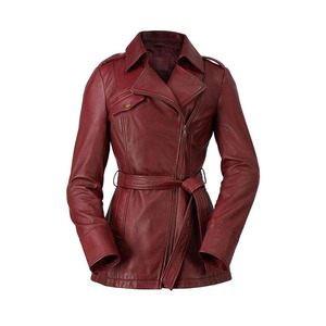 Veste en cuir de mouton grande taille pour femmes fabriquée au Pakistan respirante avec décoration de broderie teintée OEM pour la saison d'hiver - Product Image 1