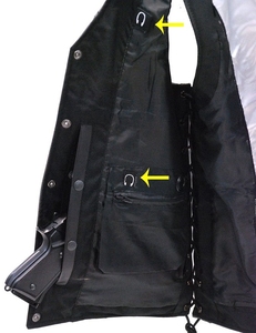 Gray Soft Touch <b>Buffalo</b> Leather Biker Vest Durable <b>Motorcycle</b> Riding Gear for Men with Concealed Carry Pockets and Classic Style - Product Image 5