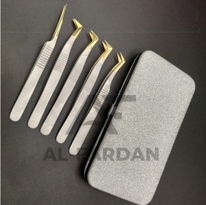 Pince à épiler professionnelle Volume russe Boot Lash Dumont Print Sustainable Stainless Steel Gold Tip Sand Finish Cils Tweezer - Product Image 5