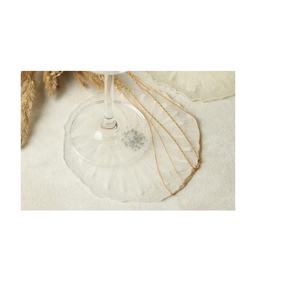 Posavasos de resina epoxi de alta calidad y pieza de diseño y color blanco y dorado con revestimiento de vidrio para bebidas diarias y producto de gran oferta - Product Image 2