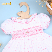 Jolie robe d'automne pour enfants à motifs géométriques 3D, personnalisable OEM/ODM, imprimée, 100 % coton, coupe trapèze, manches courtes, longueur mi-mollet, certifiée OEKO-TEX