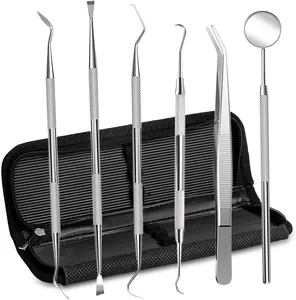4 PIECES DENTAL BASIC INSTRUMENT SET KIT: MIRROR, PLIER, EXPLORER, EXCAVATOR CE ISO APPROVED BY UAMED SURGICAL INDUSTRIES