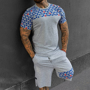 T-shirt et short en coton pour homme, ensemble de 2 pièces, tenue d'été de haute qualité, Logo personnalisé, - Product Image 5